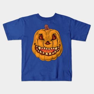 Spooky Pumpkin Monster Design Kids T-Shirt